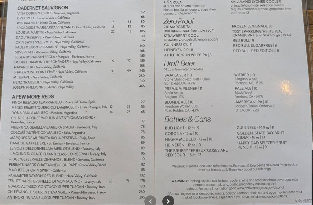 JOEY Newport Beach Restaurant Menu | Modern Dining at Fashion Island